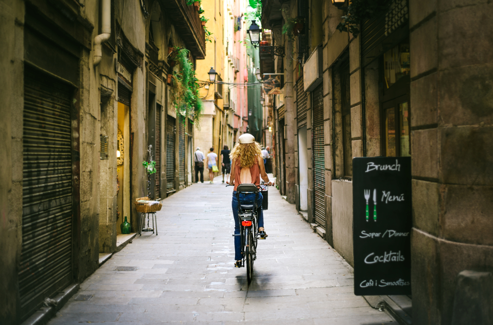 Door Barcelona Spanje fietsen