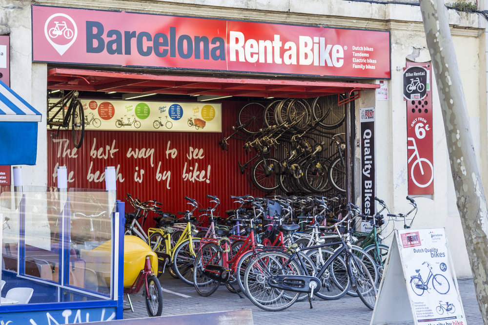 Door Barcelona Spanje fietsen