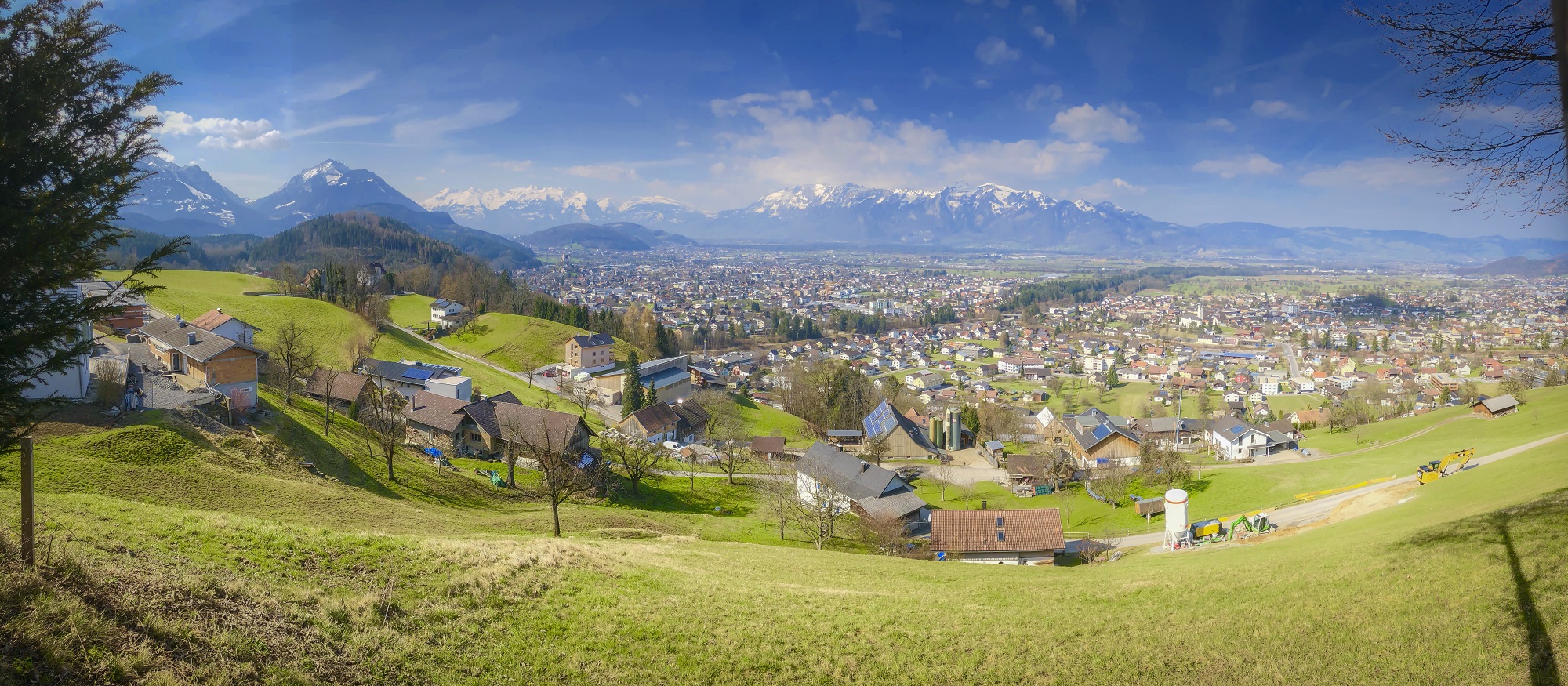 Blick in das obere Rheintal bei Rankweil, Vorarlberg