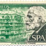 Antoni Gaudi. Spanish postage stamp from 1960